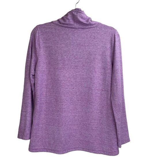 T by Talbots Purple Long Sleeves Cowl Neck Sweatshirt Size Medium Petite - Picture 3 of 6